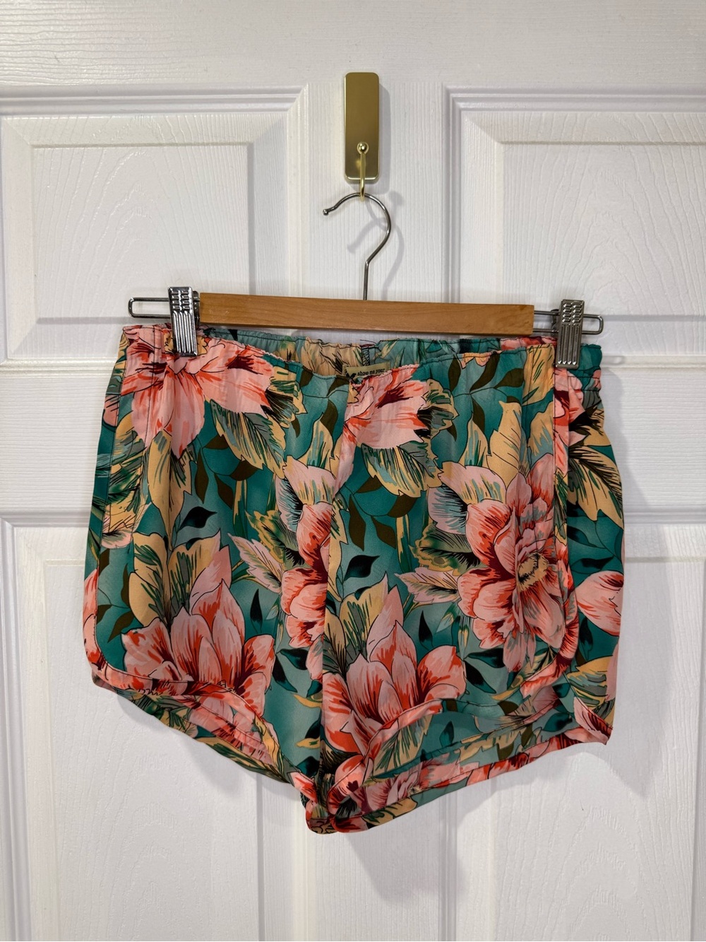 Show Me Your MuMu sawyer Teal Floral high Elastic-Waist